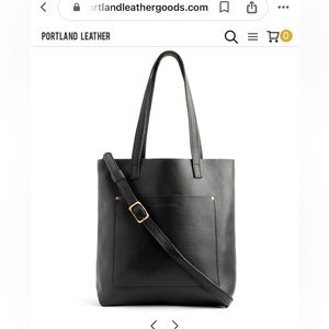 Dark gray Portland Leather Crossbody bag.